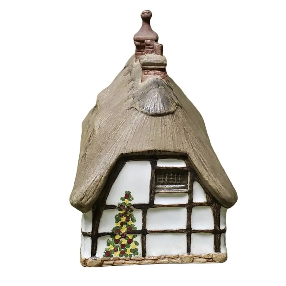 Vintage Denby Village Thatched Cruck Cottage Pottery Country House England Decor